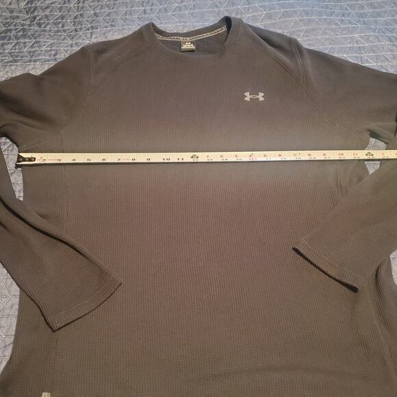 Under Armour Size L Men's Expanse Waffle Long Sleeve Crew Black/Gray - Picture 5 of 9